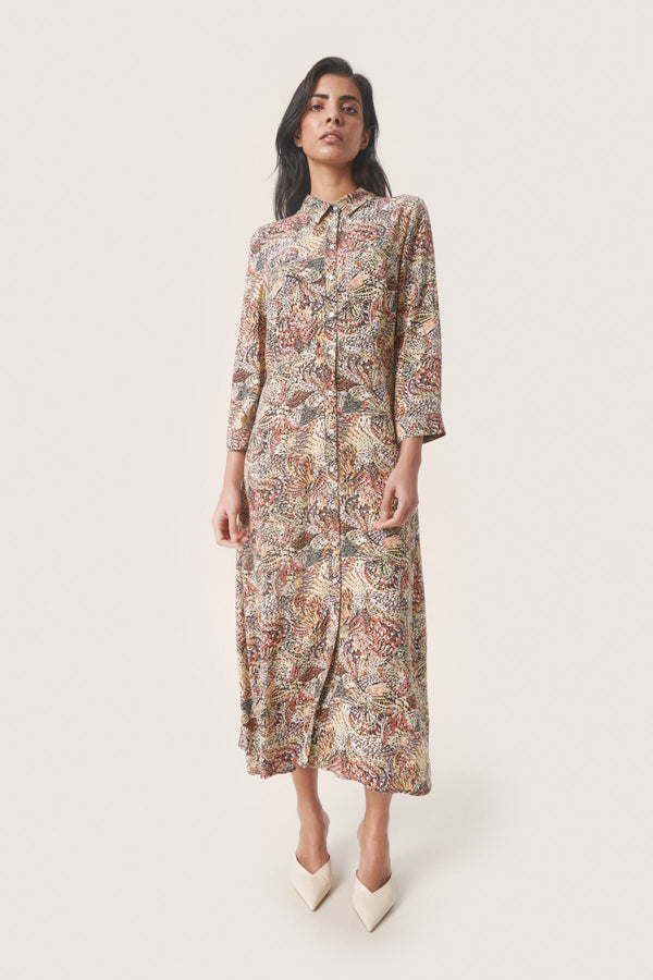 Kleid Violetta in Aubern Butterfly Print