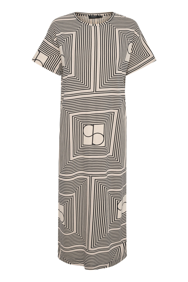 Kleid Eve in Black Monogram Print