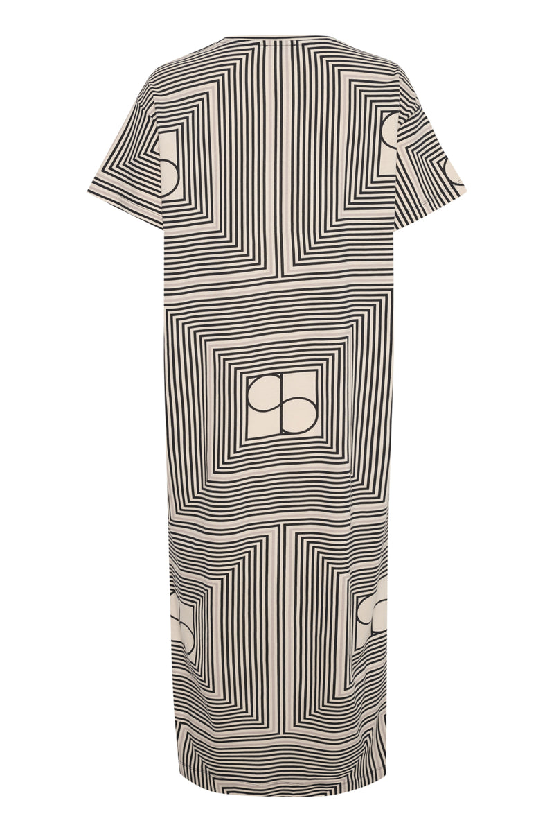 Kleid Eve in Black Monogram Print