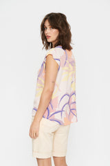 T- Shirt Blanca in Silver Peony Palm Breeze