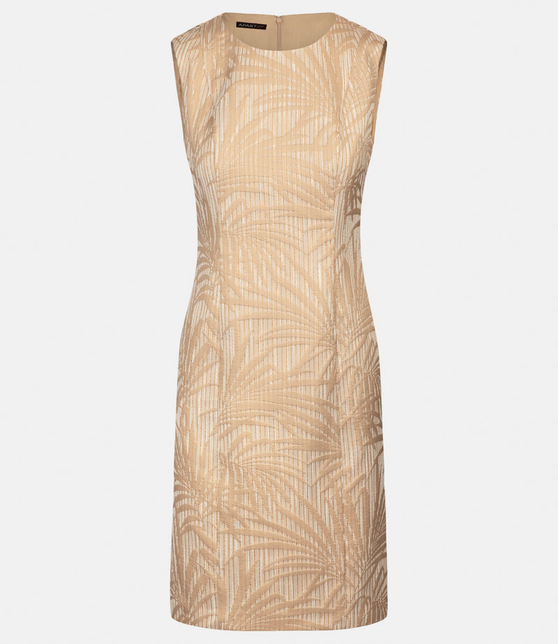 Jacquard Kleid in Beige