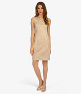 Jacquard Kleid in Beige