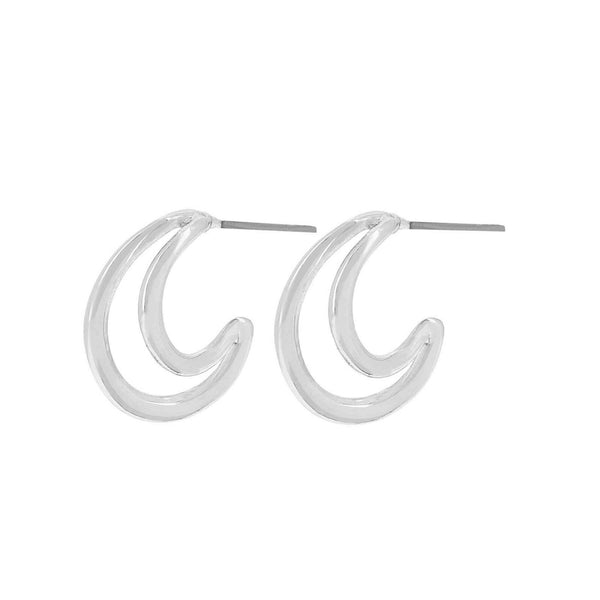 Ohrring Indian Curve Halbmond Rhodium - SHILA