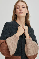 Cardigan Clementine in Henna Striped