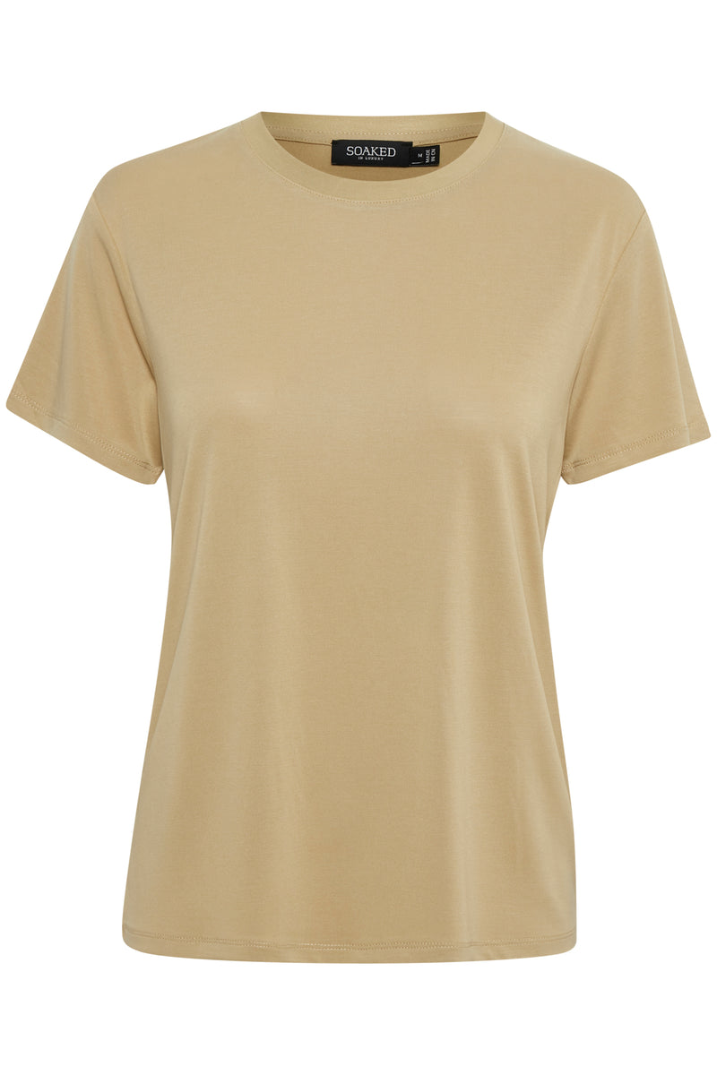 T-Shirt Columbine Crewneck in Gray Green