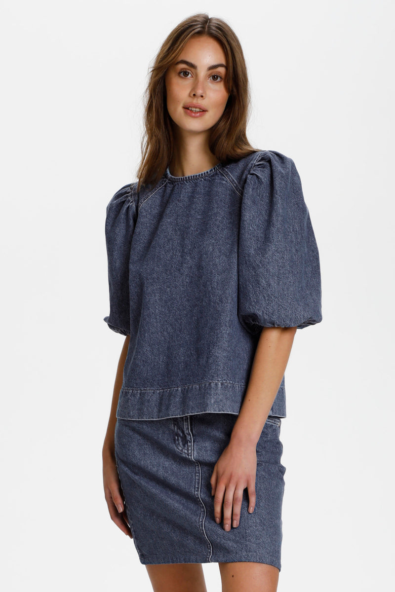 Jeansbluse Neel in Classic Blue