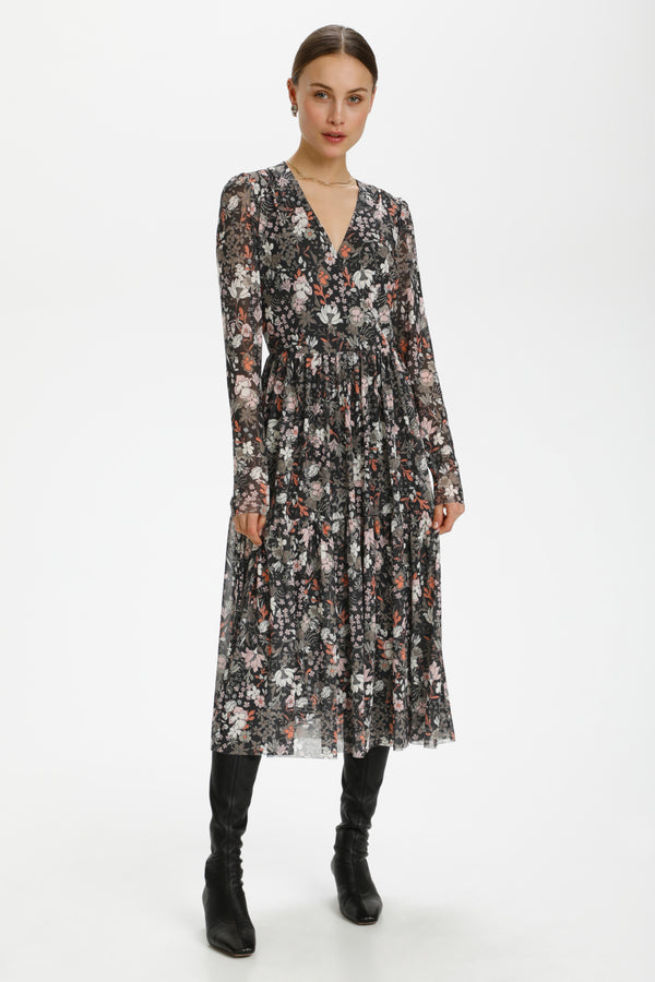 Midikleid Aldora in Vintage Flover