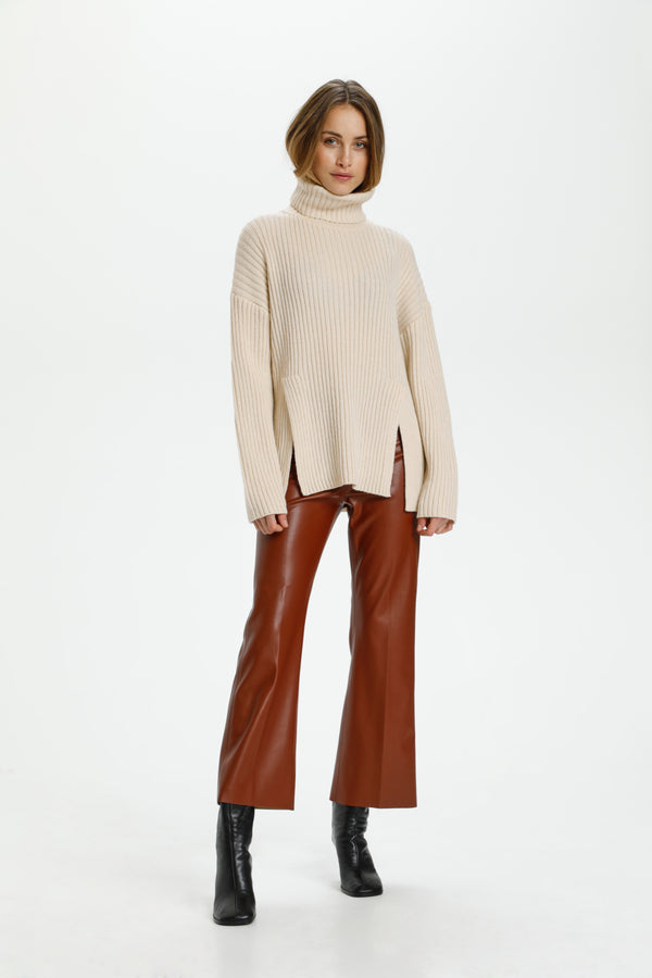 Rollkragenpullover Millicent in Beige