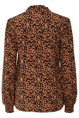 Bluse Josa V- Neck in Tobacco Brown Mix