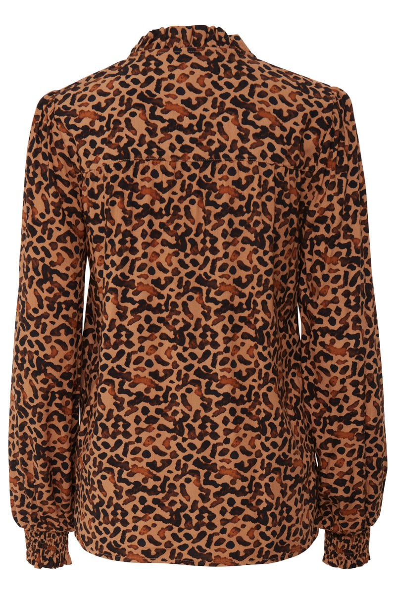 Bluse Josa V- Neck in Tobacco Brown Mix