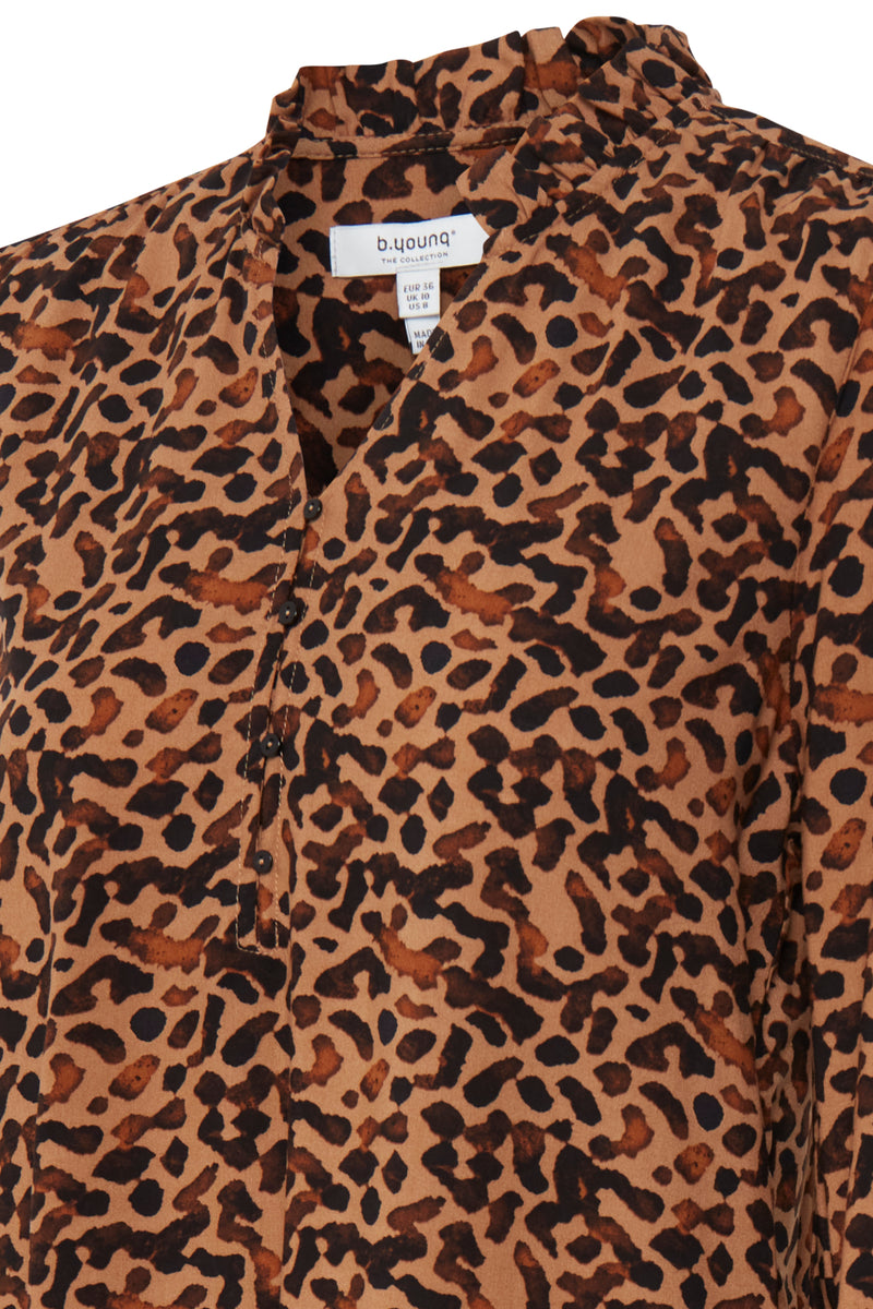 Bluse Josa V- Neck in Tobacco Brown Mix