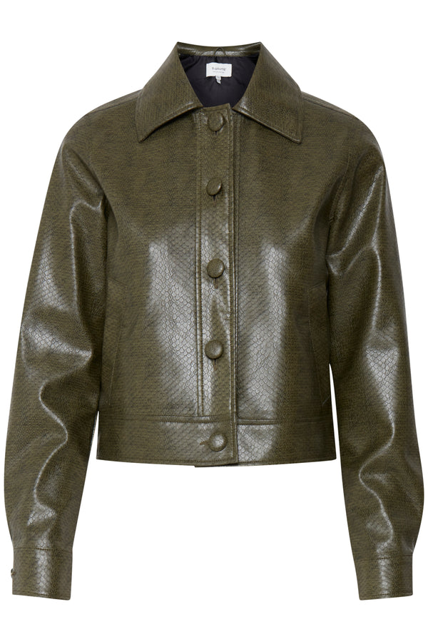 Lederjacke Eluka mit Krokoprint