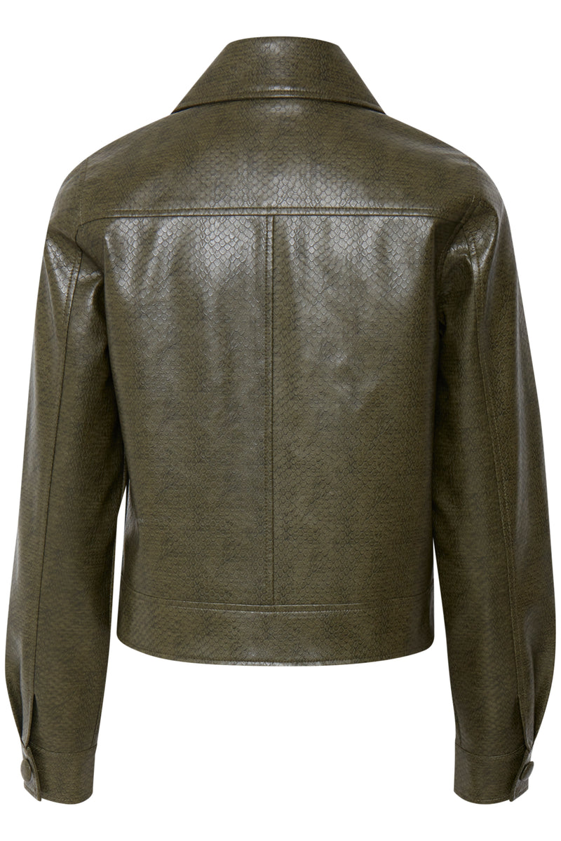 Lederjacke Eluka mit Krokoprint