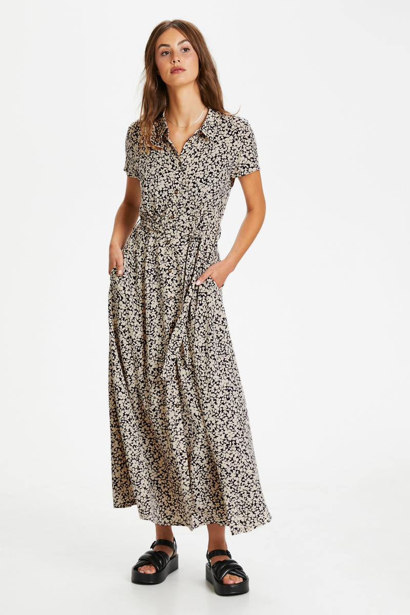 Midikleid Arjana mit Blätterprint