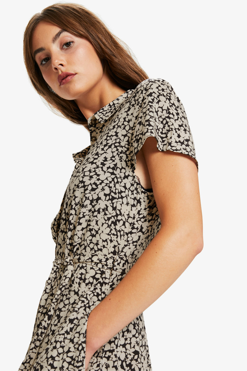 Midikleid Arjana mit Blätterprint