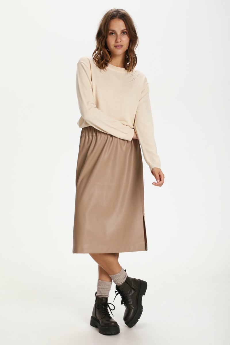 Lederrock Helga in Beige