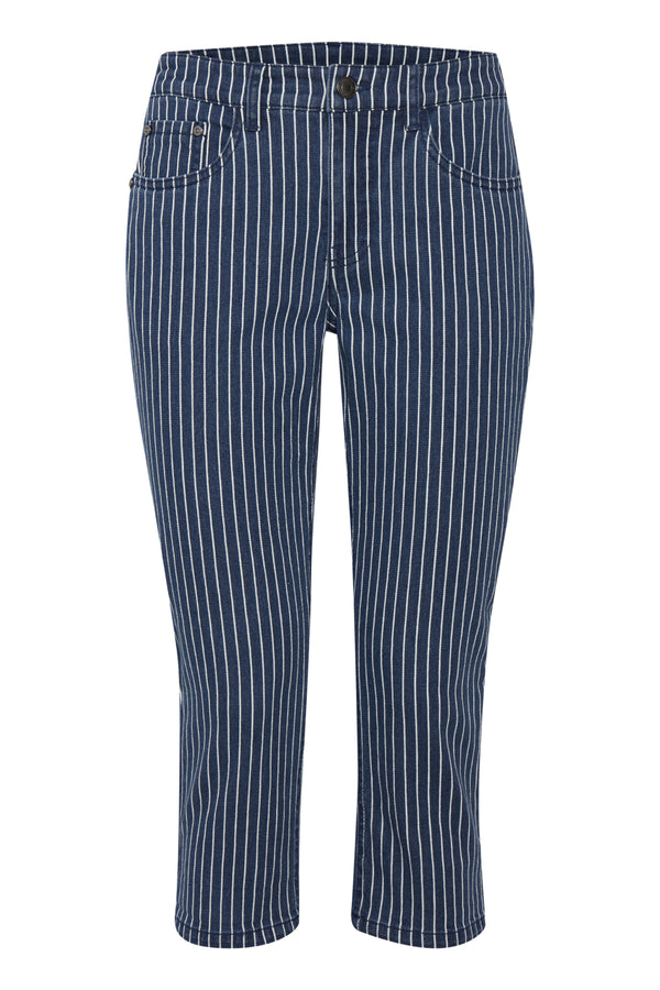 3/4 Jeans Stripe in Blau