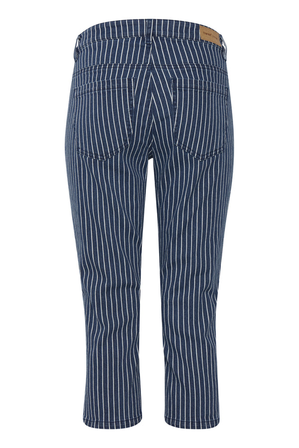 3/4 Jeans Stripe in Blau