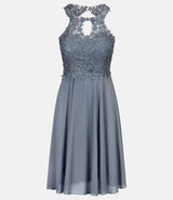 Cocktailkleid mit Spitze in Rauchblau
