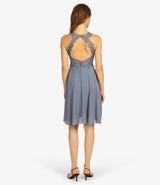 Cocktailkleid mit Spitze in Rauchblau