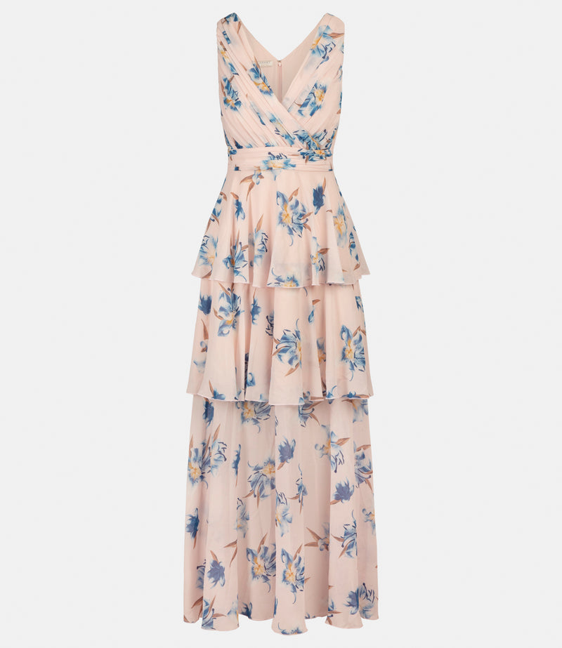 Chiffonkleid in Hellrosa Multicolor