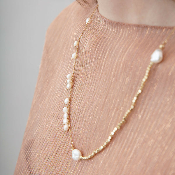 Kette Audrey Long Pearl in Silber