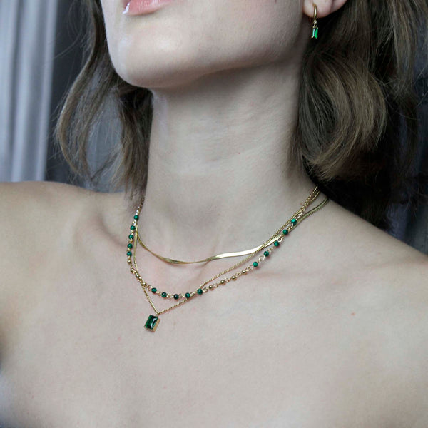 Kette Hope Crystal in Gold/ Grün