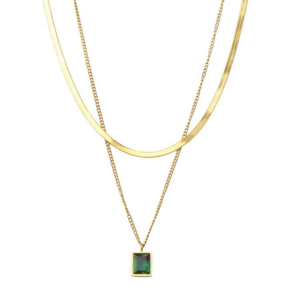 Kette Hope Crystal in Gold/ Grün