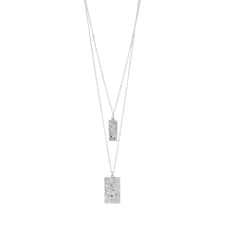 Kette Amber Rainbow mit Glaskristall Silber - SHILA