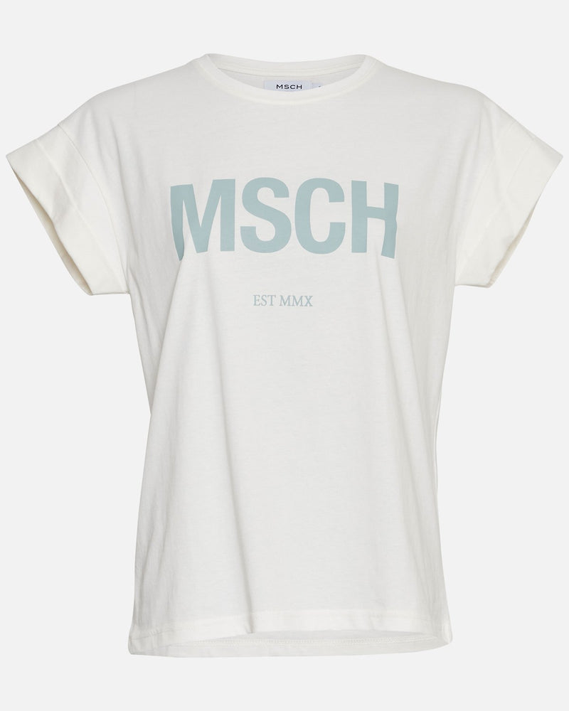 T-Shirt Alva in Egret/ Blue Surf