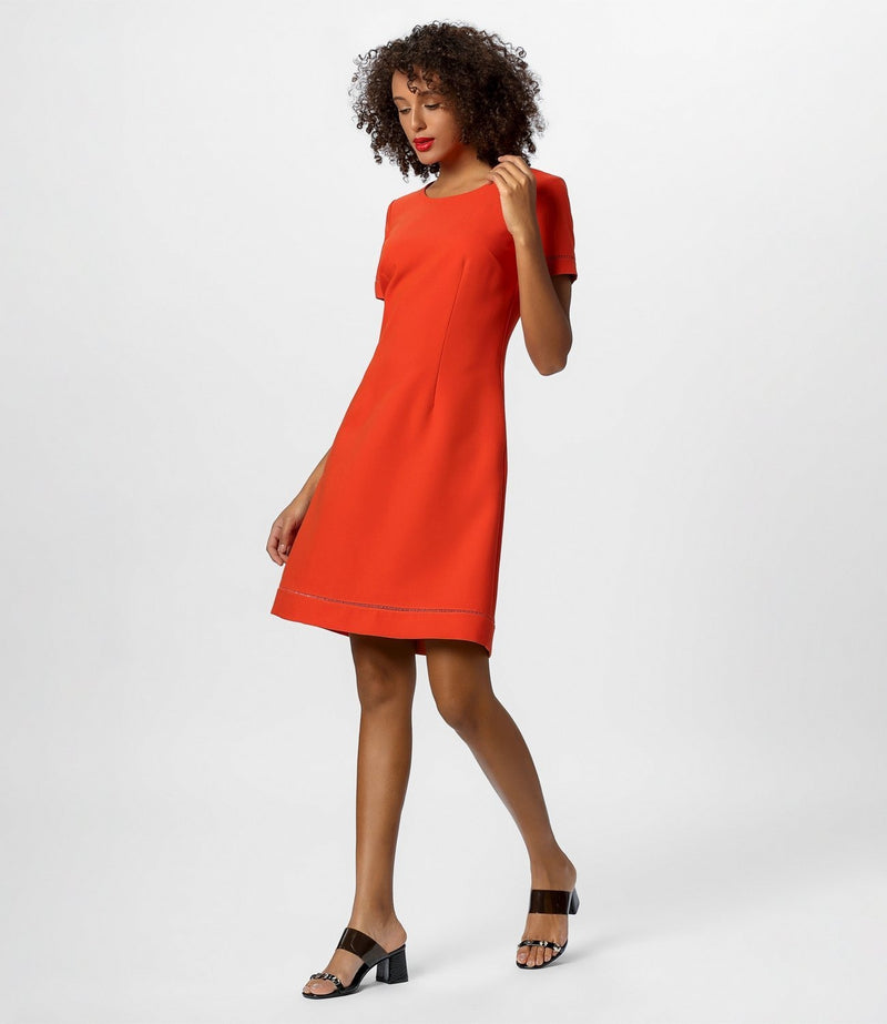 A-Linienkleid mit Lochmuster Orange - SHILA