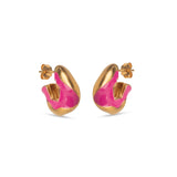 Ohrringe Amelia in Gold/ Fuchsia Pink