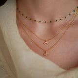 Kette Lola in Gold/ Petrol Green