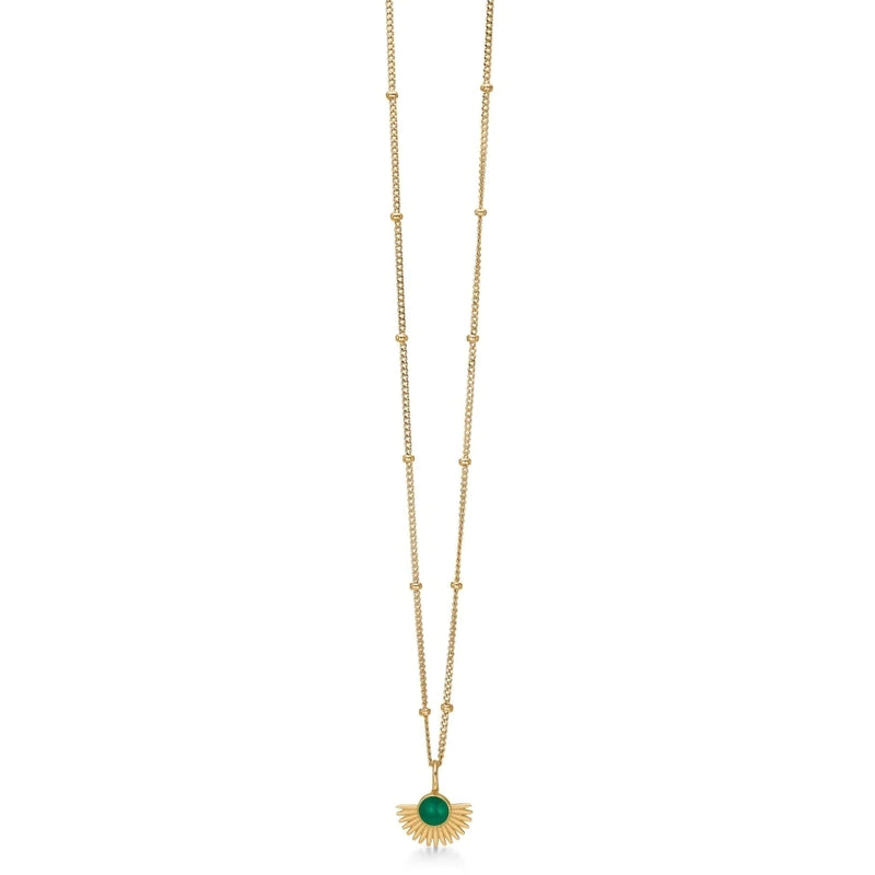 Kette Soleil in Gold/ Petrol Green