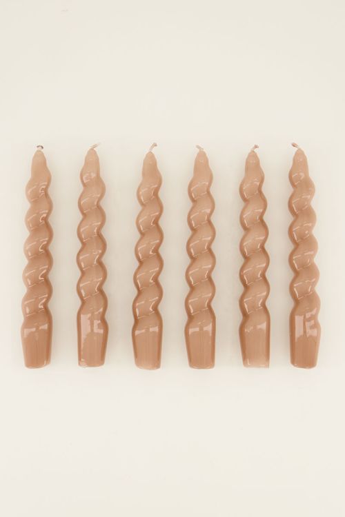 Kerzenset Twisted in Beige