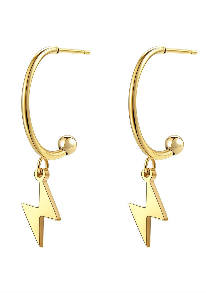 Blitz Creolen Ohrringe in Gold