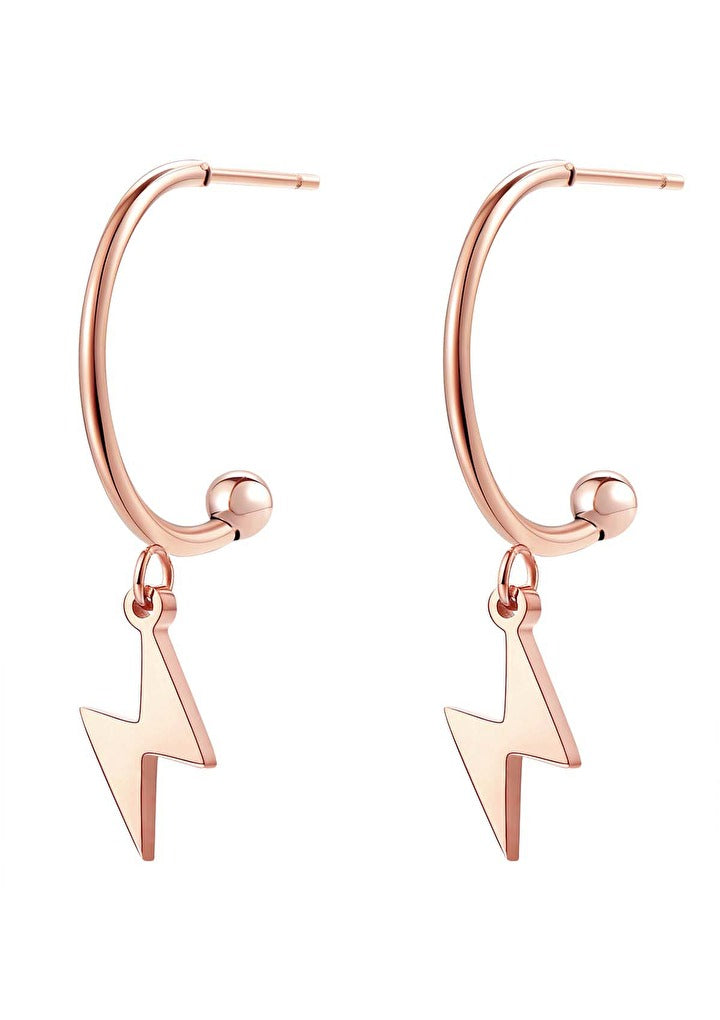 Blitz Creolen Ohrringe in Rosegold