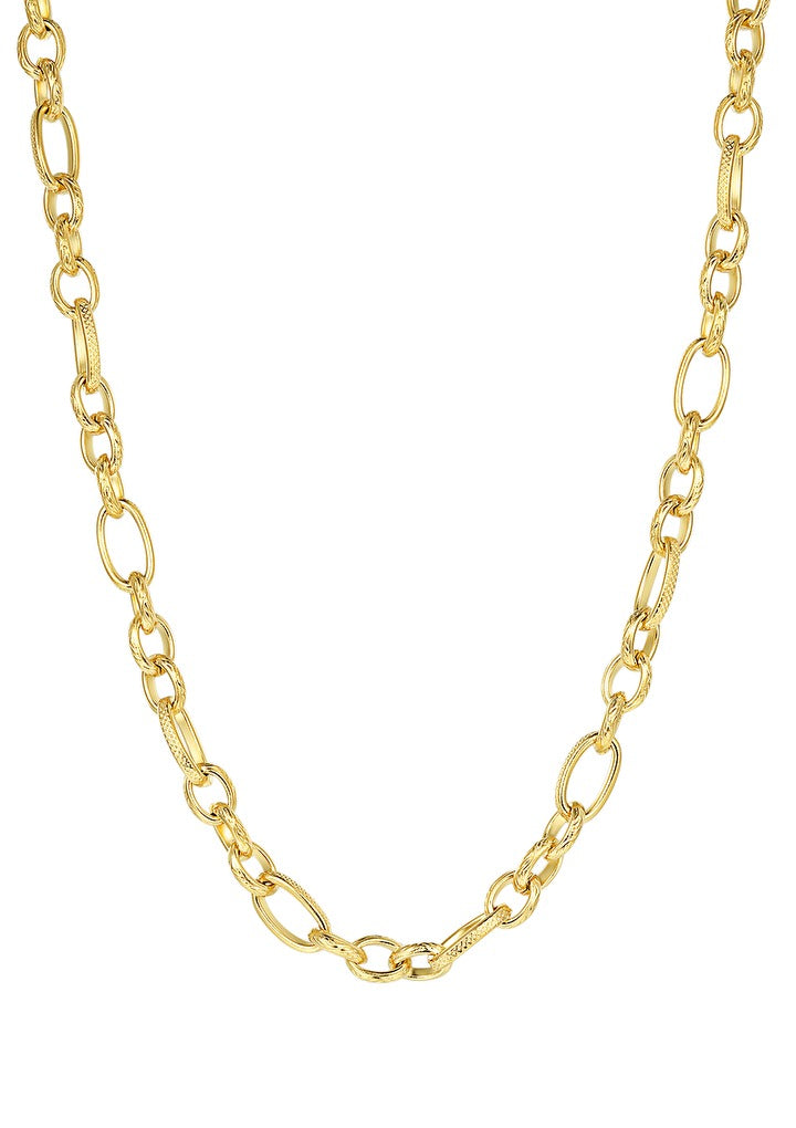 Chunky Oval Figarokette in Gold