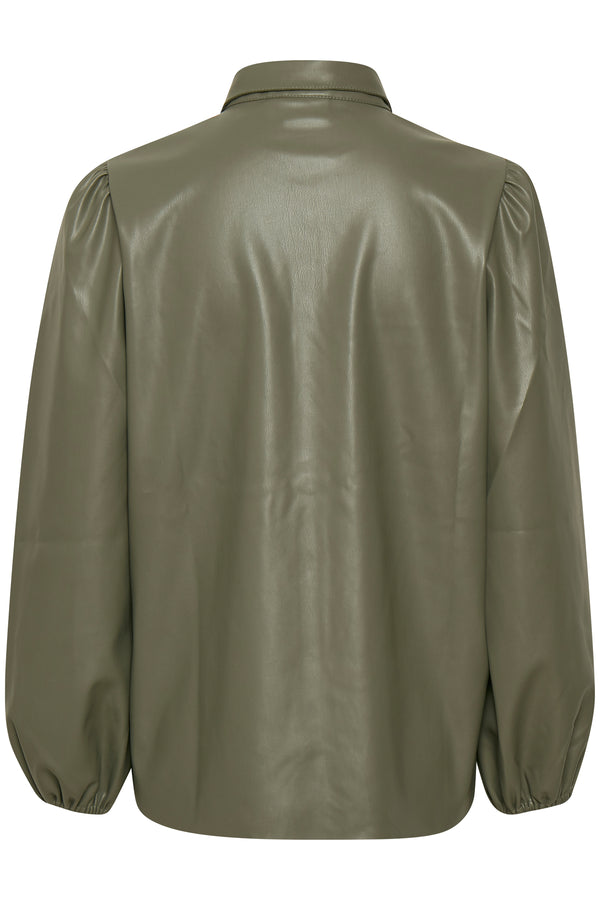 Lederbluse Fenja in Musk