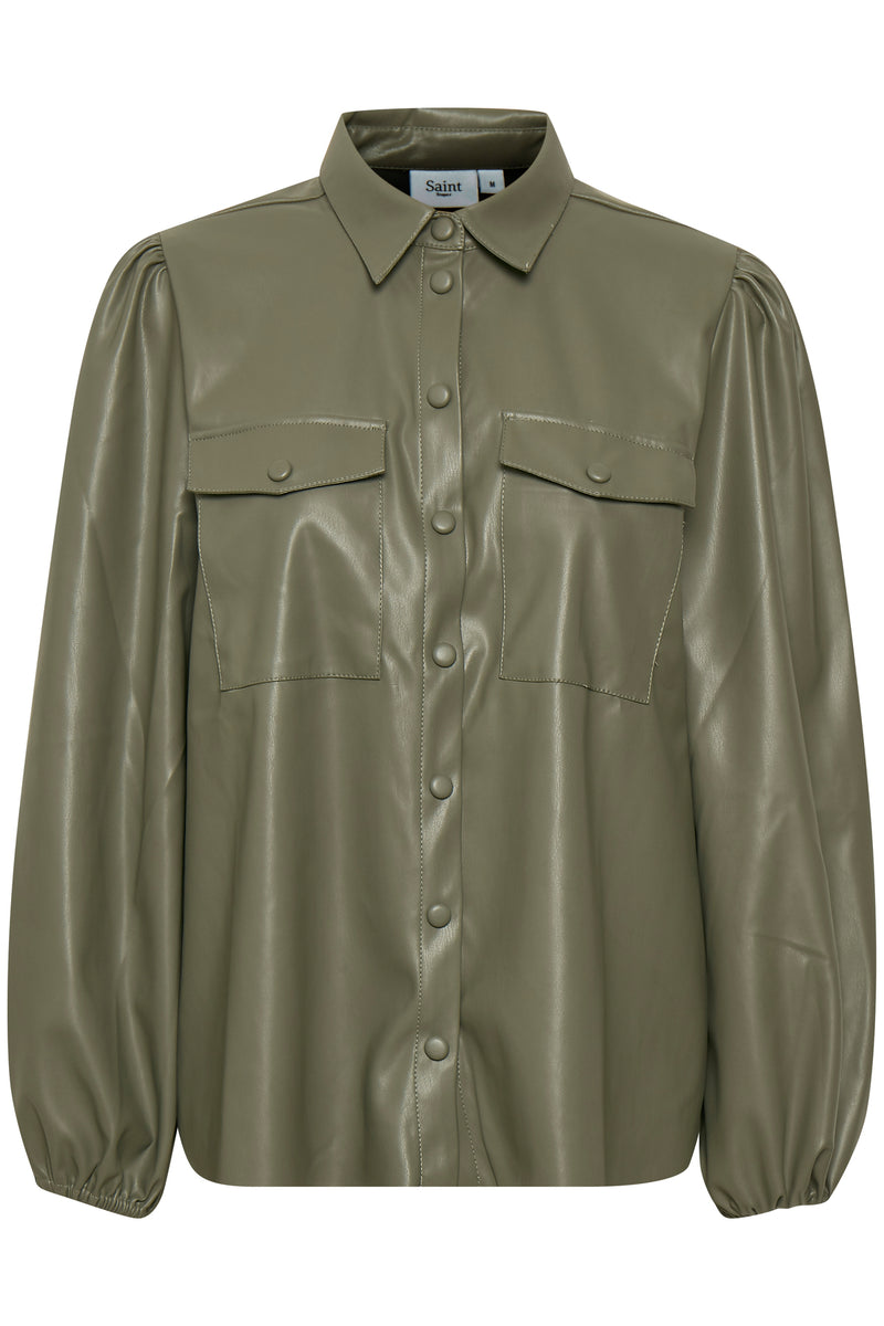 Lederbluse Fenja in Musk