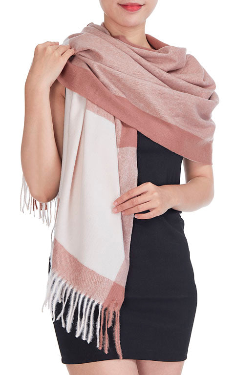 Winterschal mit Fransen Rosa