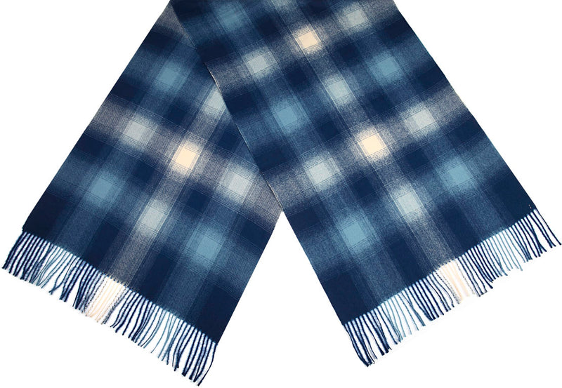 Winterschal mit Fransen Blau
