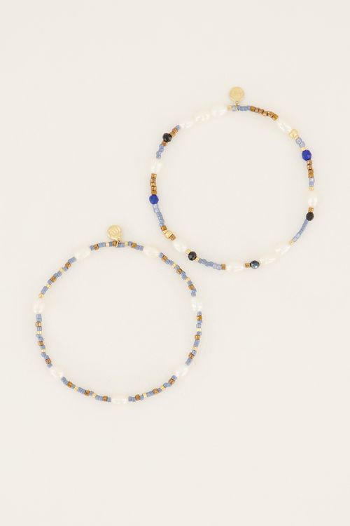 Armbandset Shapes in Blau